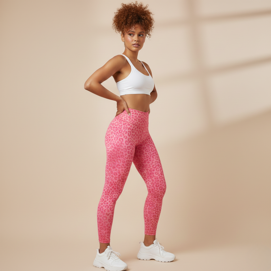 Women Leopard V Waist Seamless Booty Lifting Leggings – High Waist Stretch, Hip Sculpting, Scrunch Fit Activewear