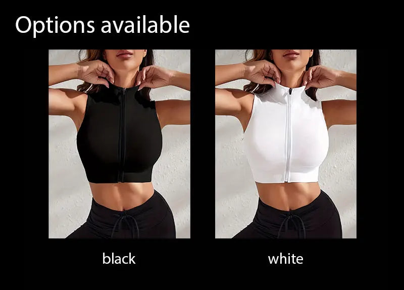 Women’s 2-Piece Activewear Set – Zip Front Sports Bra Crop Top & High-Waist Shorts | Workout, Yoga, Athleisure