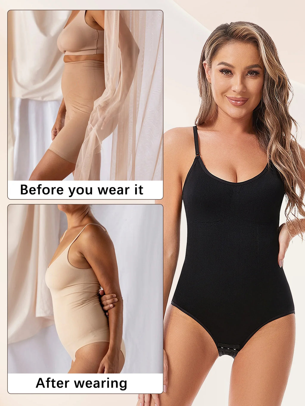 Seamless Tummy Control Bodysuit with Butt Lift – Smooth, Sculpt & Snatch Shapewear