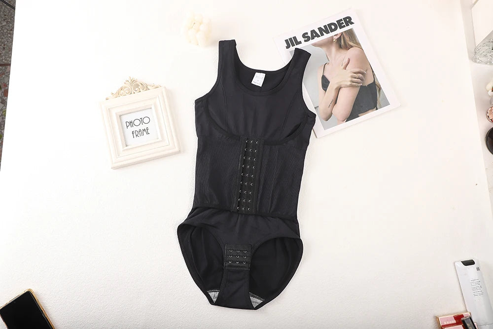 Waist-Cinching Tummy Control Shapewear Bodysuit with Adjustable Belt – Seamless Full-Body Slimmer