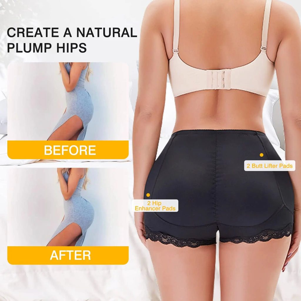 LUXARA™ Seamless Padded Butt Lifter Underwear – Hip Enhancer Shapewear for Women | Instant Lift, Sculpt & Curve Boost | Invisible Under Clothing
