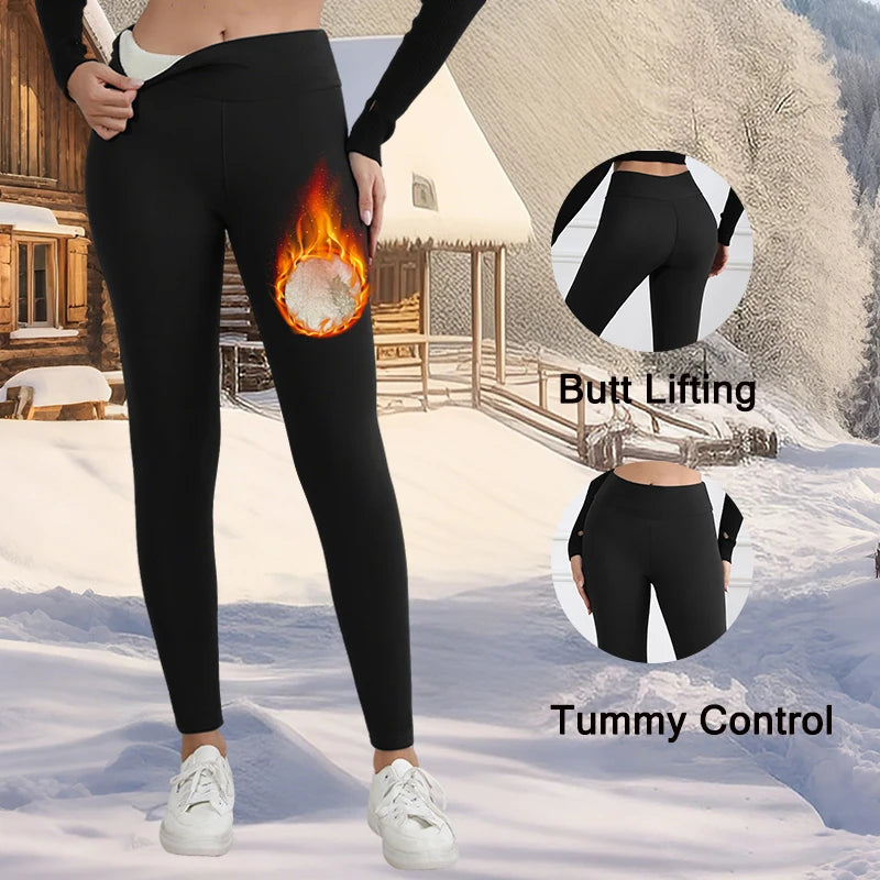 LUXARA Thermal Fleece Winter Leggings High Waist Slim Fit Warm Stretch Pants | Cold Weather Yoga Leggings