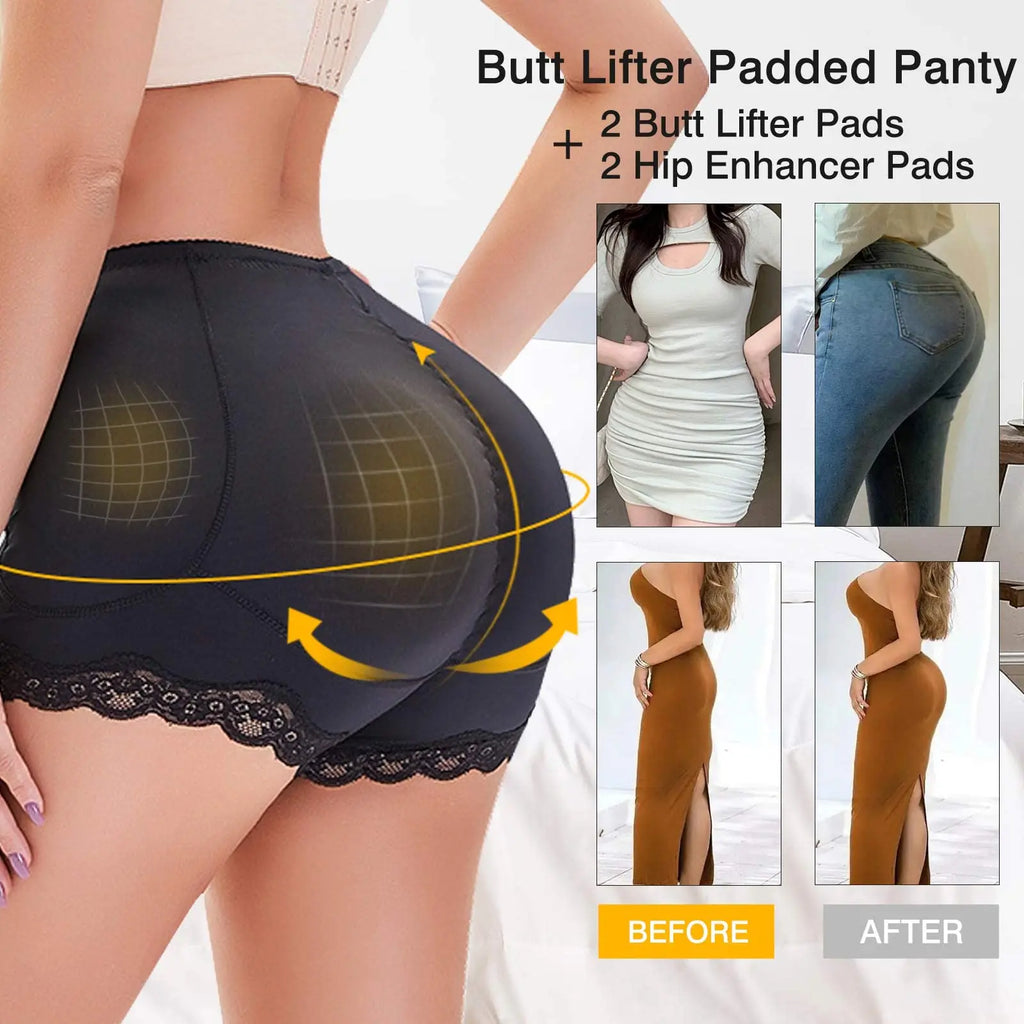 LUXARA™ Seamless Padded Butt Lifter Underwear – Hip Enhancer Shapewear for Women | Instant Lift, Sculpt & Curve Boost | Invisible Under Clothing