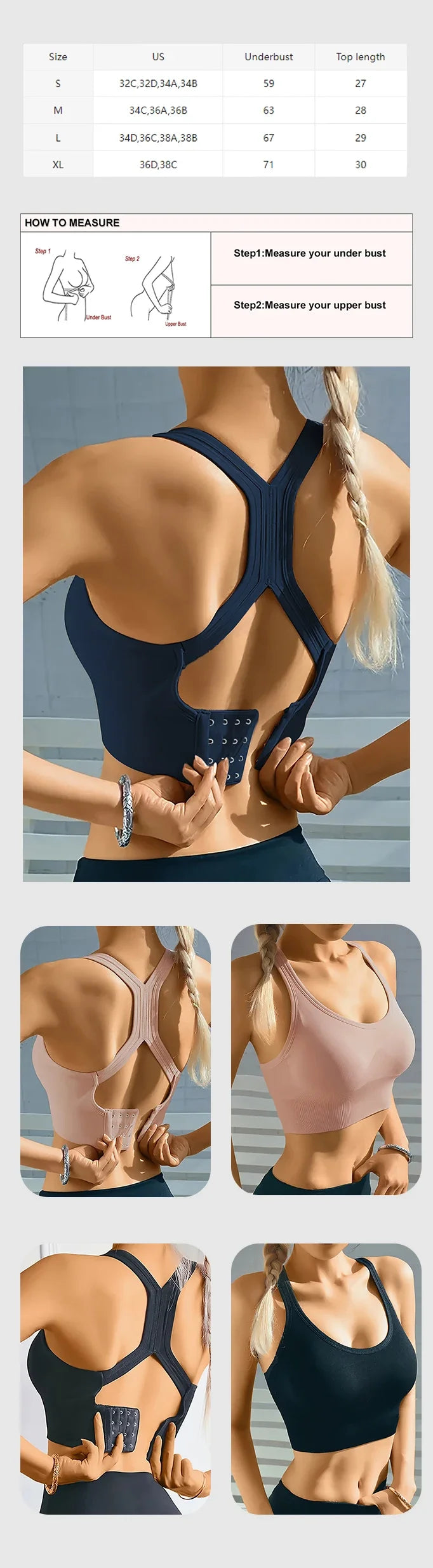 Seamless Push-Up Sports Bra – Breathable Comfort Yoga Tank Bra | High Support, Gym & Everyday Wear