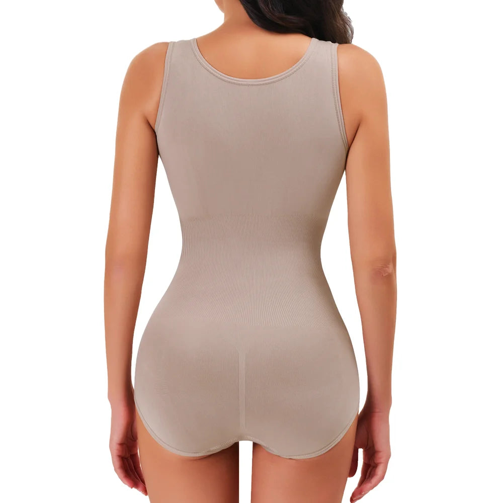 Waist-Cinching Tummy Control Shapewear Bodysuit with Adjustable Belt – Seamless Full-Body Slimmer