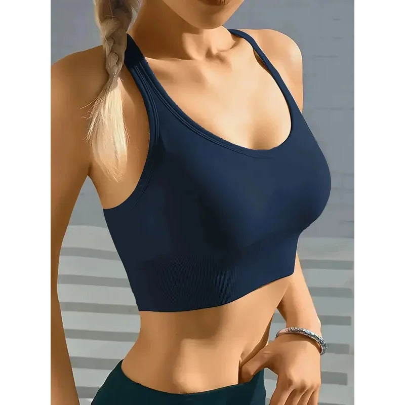 Seamless Push-Up Sports Bra – Breathable Comfort Yoga Tank Bra | High Support, Gym & Everyday Wear