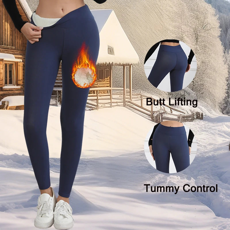 LUXARA Thermal Fleece Winter Leggings High Waist Slim Fit Warm Stretch Pants | Cold Weather Yoga Leggings