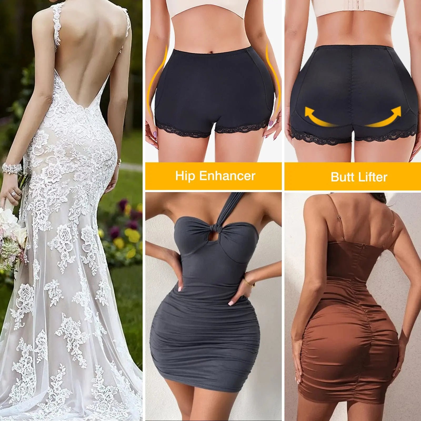 LUXARA™ Seamless Padded Butt Lifter Underwear – Hip Enhancer Shapewear for Women | Instant Lift, Sculpt & Curve Boost | Invisible Under Clothing