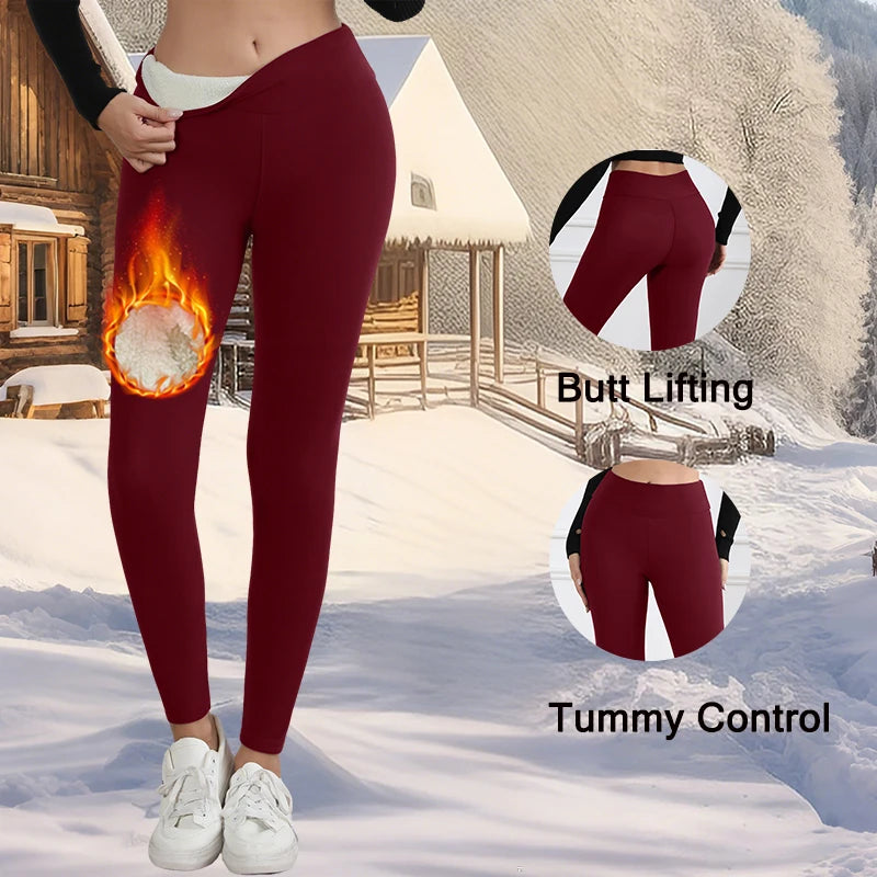 LUXARA Thermal Fleece Winter Leggings High Waist Slim Fit Warm Stretch Pants | Cold Weather Yoga Leggings