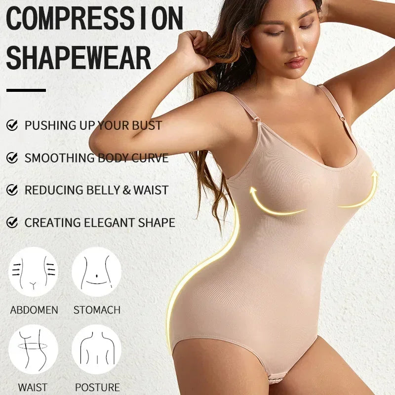 Seamless Tummy Control Shaping Bodysuit – Lift, Smooth & Sculpt Full-Body Slimmer
