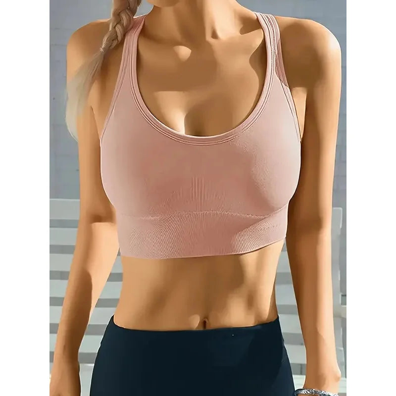 Seamless Push-Up Sports Bra – Breathable Comfort Yoga Tank Bra | High Support, Gym & Everyday Wear
