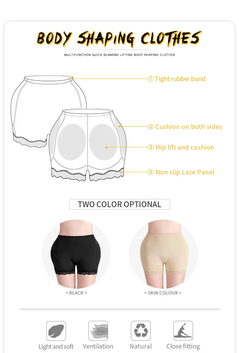 LUXARA™ Seamless Padded Butt Lifter Underwear – Hip Enhancer Shapewear for Women | Instant Lift, Sculpt & Curve Boost | Invisible Under Clothing