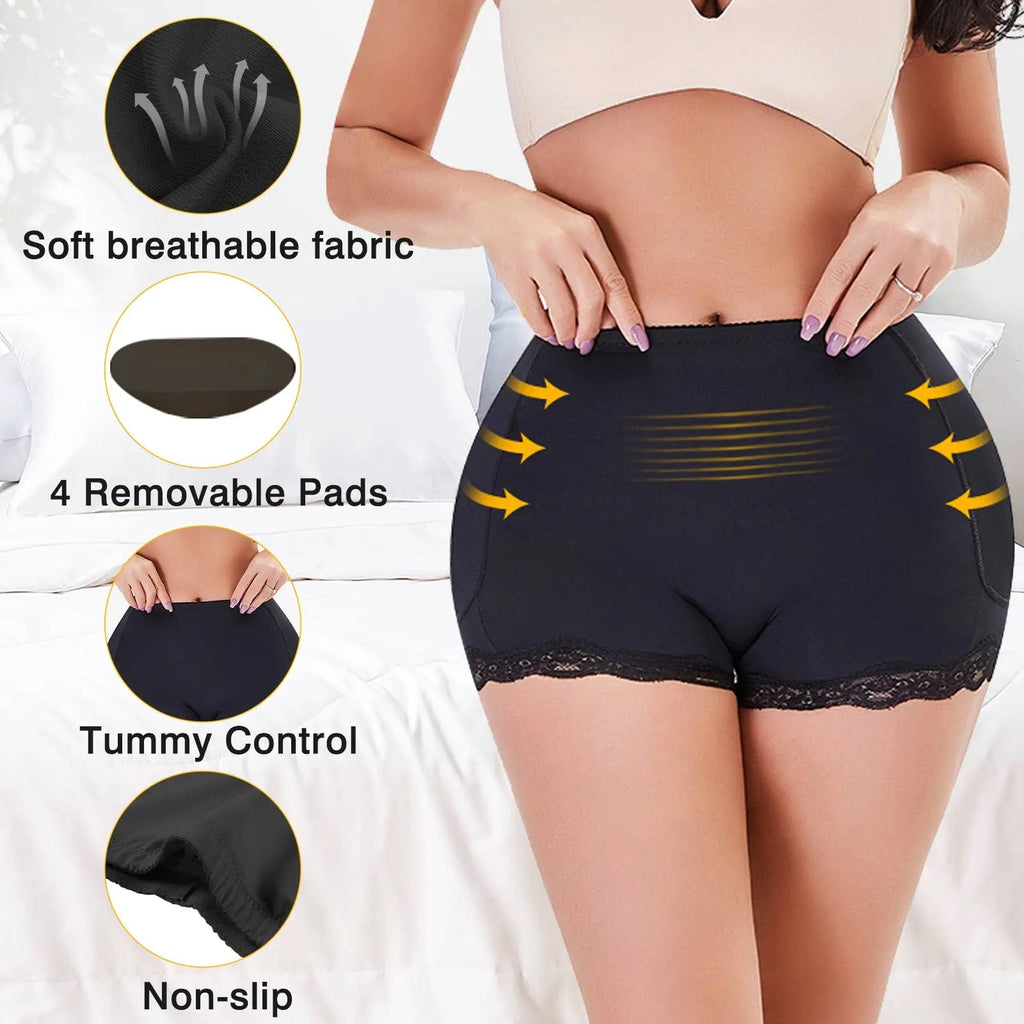 LUXARA™ Seamless Padded Butt Lifter Underwear – Hip Enhancer Shapewear for Women | Instant Lift, Sculpt & Curve Boost | Invisible Under Clothing