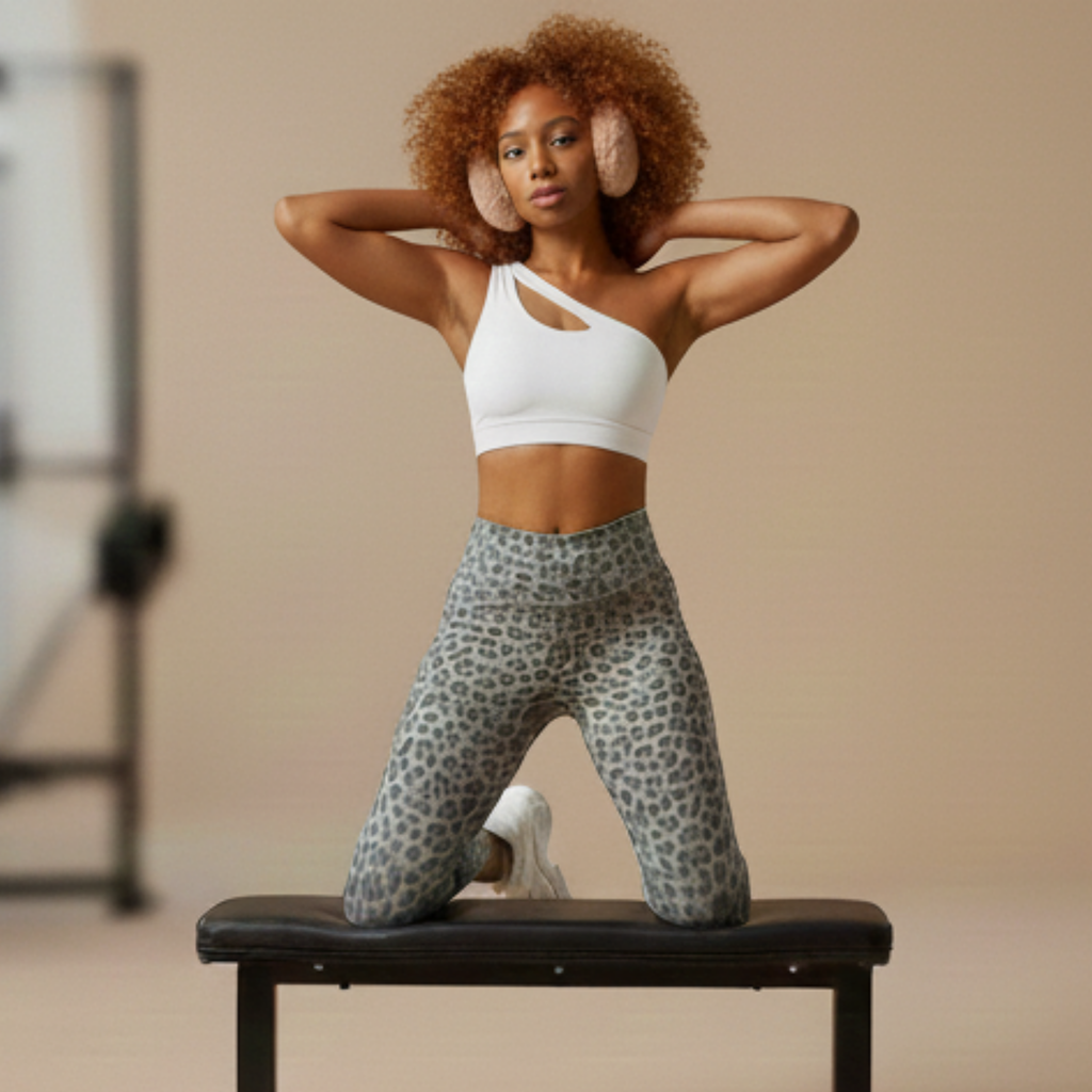 Women Leopard V Waist Seamless Booty Lifting Leggings – High Waist Stretch, Hip Sculpting, Scrunch Fit Activewear